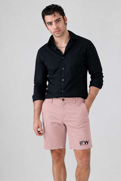 Men's Regular Fit Stretch Cotton Cargo Baby Pink Short – Casual Combat Style