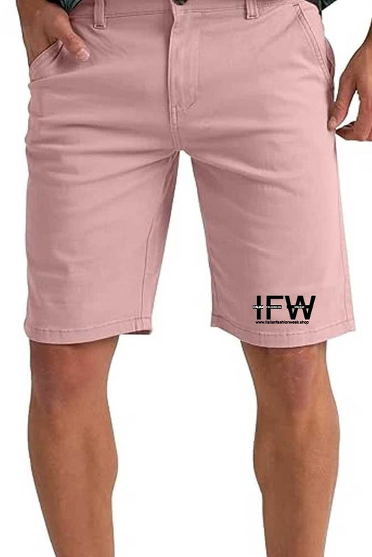 Men's Regular Fit Stretch Cotton Cargo Baby Pink Short – Casual Combat Style