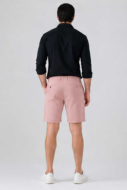 Men's Regular Fit Stretch Cotton Cargo Baby Pink Short – Casual Combat Style