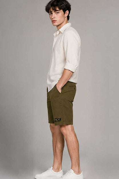 Men's Casual Stretch Cotton Combat Cargo British Khaki Short – Lightweight Summer Short
