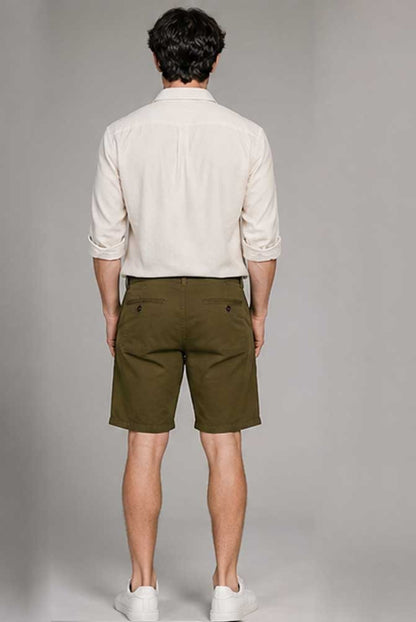 Men's Casual Stretch Cotton Combat Cargo British Khaki Short – Lightweight Summer Short