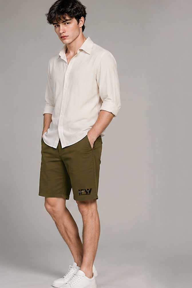 Men's Casual Stretch Cotton Combat Cargo British Khaki Short – Lightweight Summer Short
