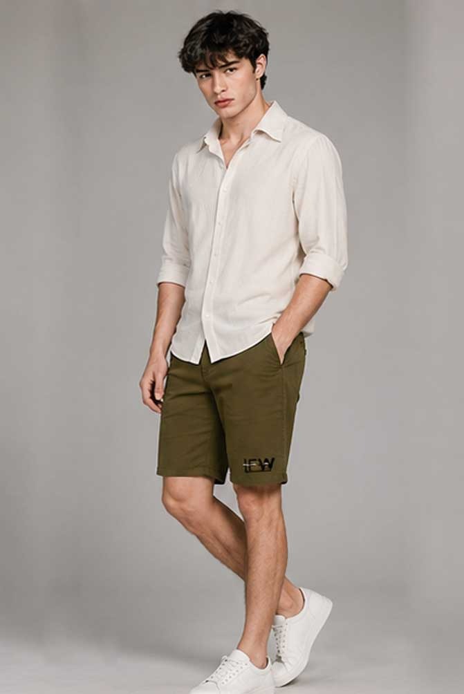 Men's Casual Stretch Cotton Combat Cargo British Khaki Short – Lightweight Summer Short