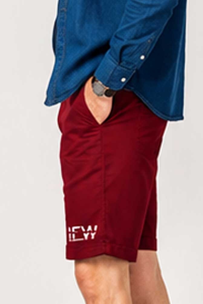 Men's Lightweight Stretch Cotton Cargo Ox Blood Short with Multi Pockets