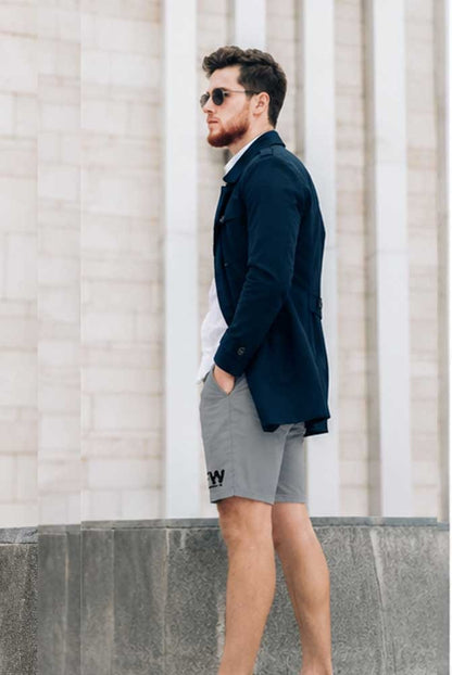 Men's Multi Pocket Cargo Grey Short – Stretch Cotton Casual Half Pant