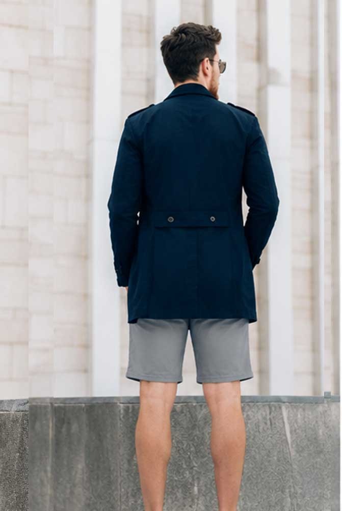 Men's Multi Pocket Cargo Grey Short – Stretch Cotton Casual Half Pant
