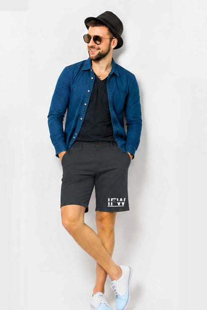 Men's Stretch Chino Cargo Dark Grey Short – Casual Outdoor Combat Short