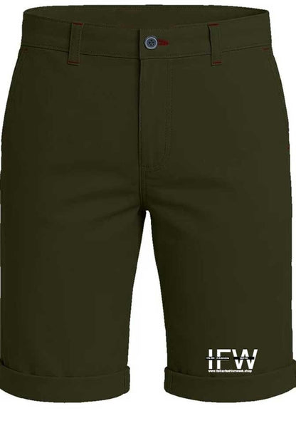 Men's Stretch Cotton Utility Cargo Olive Green Short – Lightweight Outdoor Half Pant
