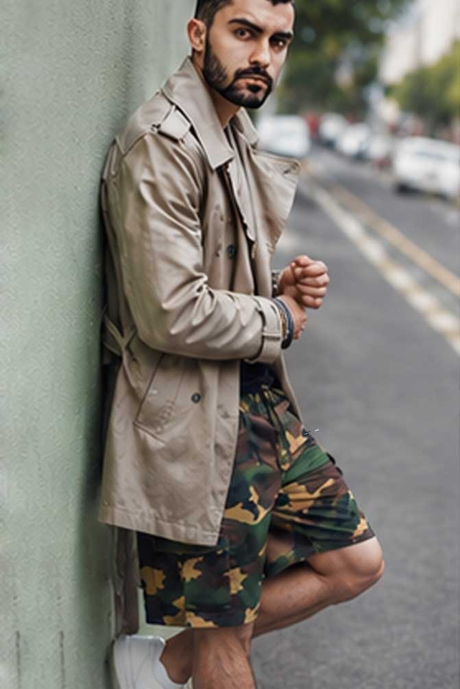 Men's Elastic Waist Utility Cargo Camouflage Short Lightweight Multi Pocket Short