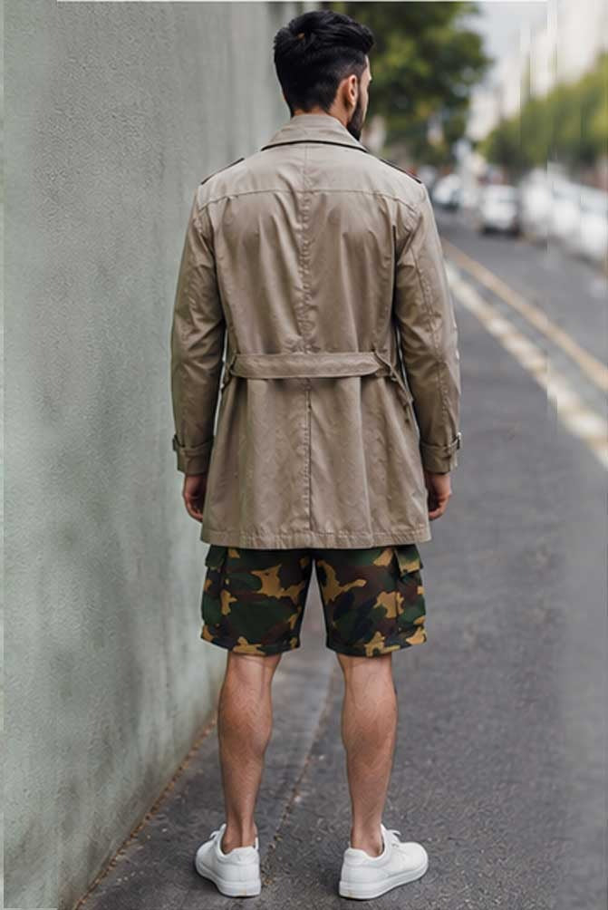 Men's Elastic Waist Utility Cargo Camouflage Short Lightweight Multi Pocket Short