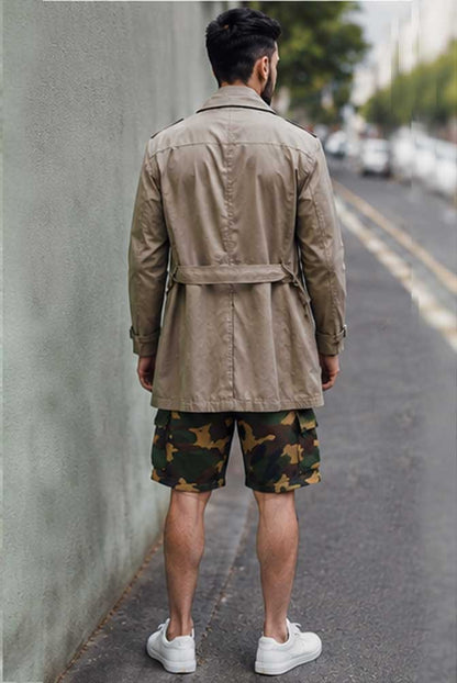 Men's Elastic Waist Utility Cargo Camouflage Short Lightweight Multi Pocket Short