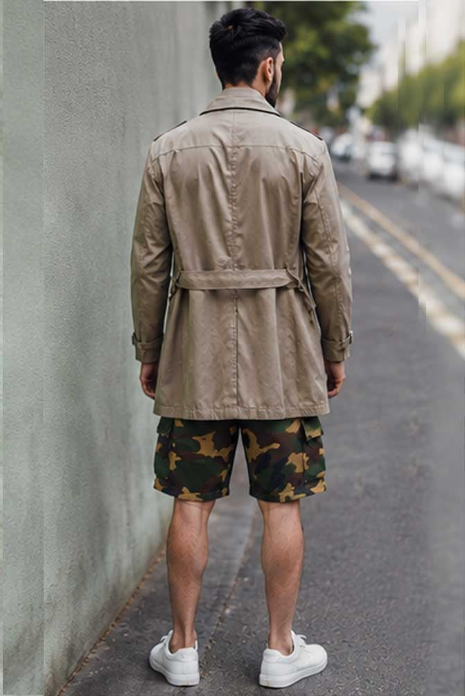 Men's Elastic Waist Utility Cargo Camouflage Short Lightweight Multi Pocket Short