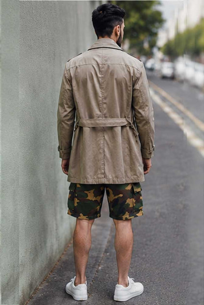 Men's Elastic Waist Utility Cargo Camouflage Short Lightweight Multi Pocket Short