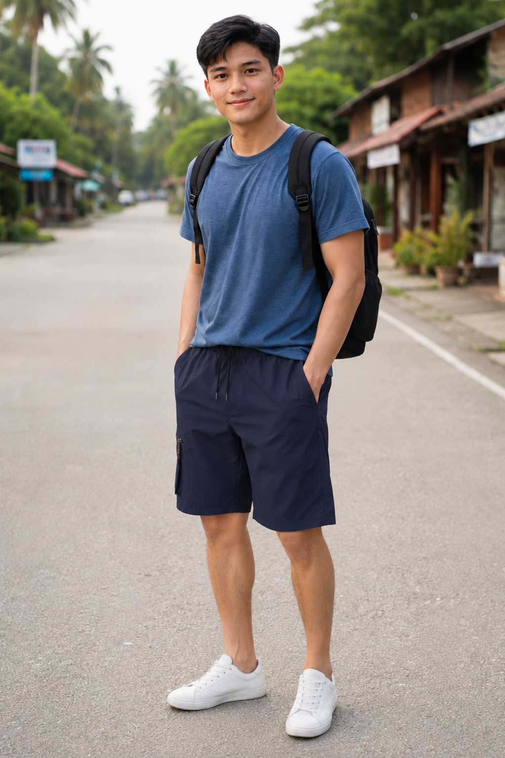 Men's Casual Cargo Navy Short – Multi Pocket Lightweight Summer Combat Short