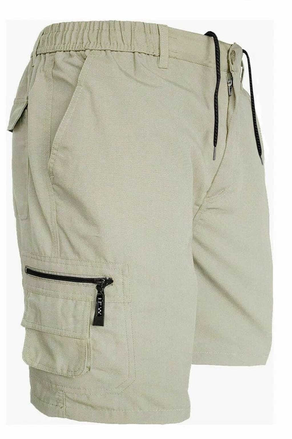 Men's Tactical Cargo Stone Short – Elastic Waist Lightweight Utility Short