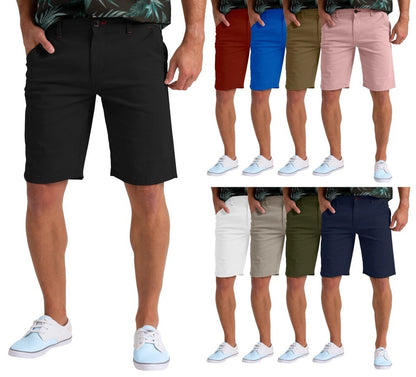 Men’s Stretch Cotton Chino Shorts – Lightweight Cargo Combat Half Pants