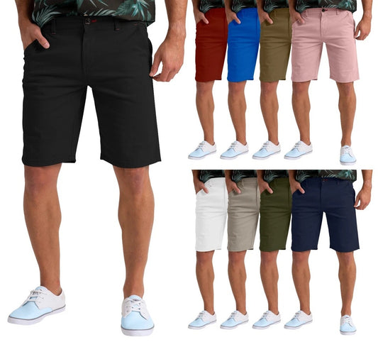 Men’s Stretch Cotton Chino Shorts – Lightweight Cargo Combat Half Pants