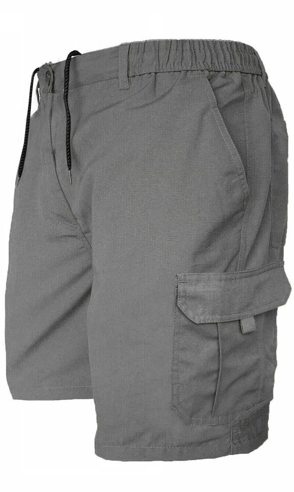 Men’s Cargo Combat Shorts Multi Pocket Elastic Waist Lightweight Shorts