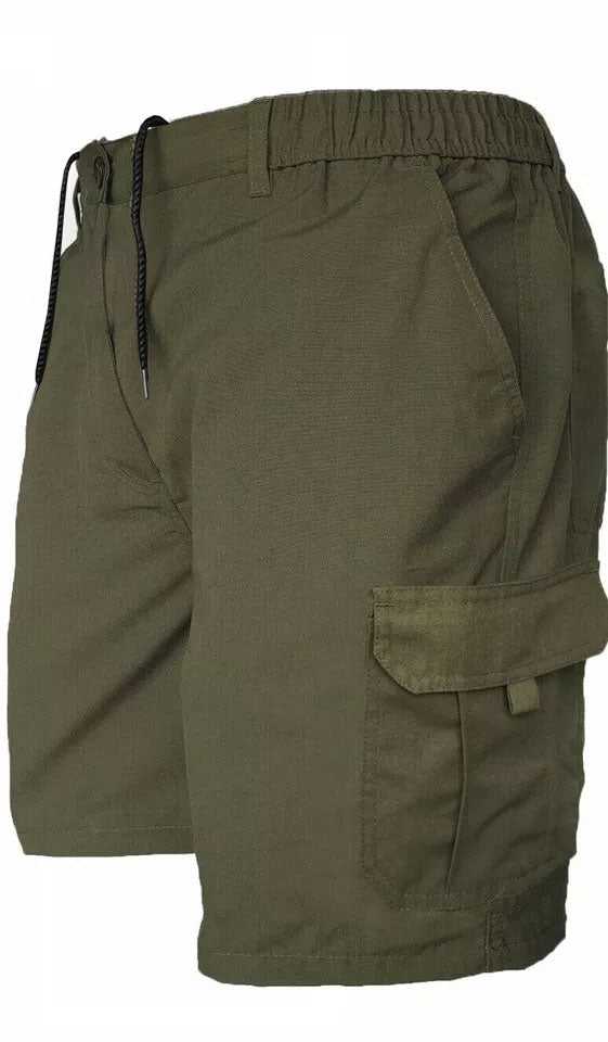 Men’s Cargo Combat Shorts Multi Pocket Elastic Waist Lightweight Shorts