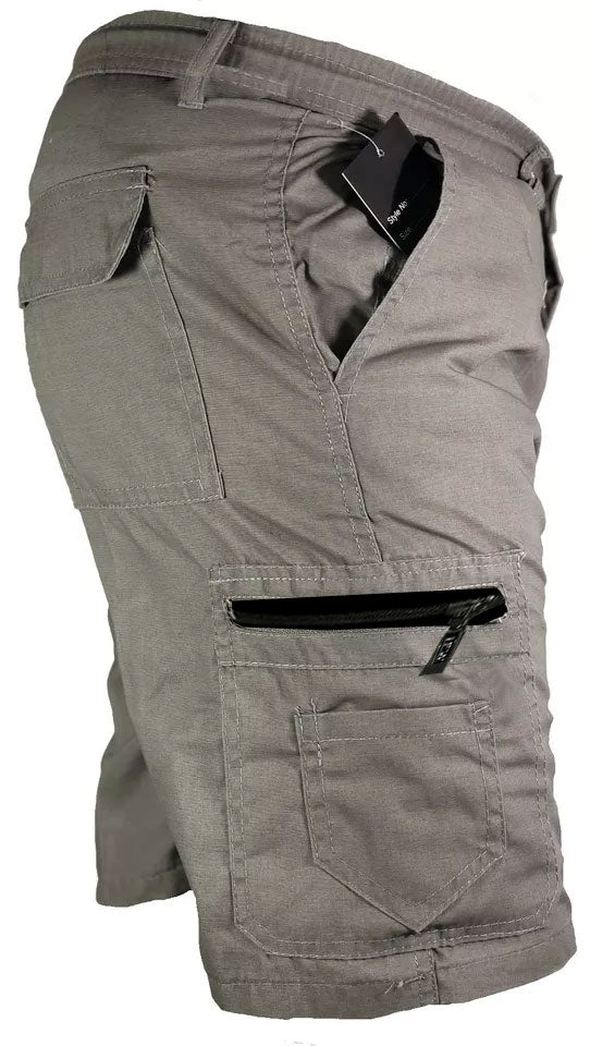 Men’s Elasticated Waist Lightweight Cargo Combat Multi Pocket Shorts S-3XL