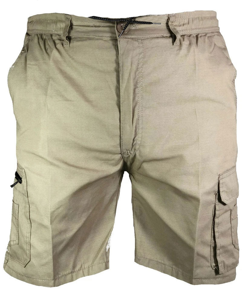 Men’s Elasticated Waist Lightweight Cargo Combat Multi Pocket Shorts S-3XL