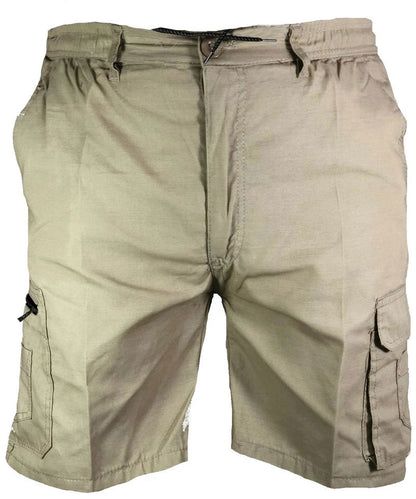 Men’s Elasticated Waist Lightweight Cargo Combat Multi Pocket Shorts S-3XL