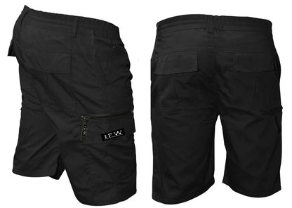 Men’s Elasticated Waist Lightweight Cargo Combat Multi Pocket Shorts S-3XL