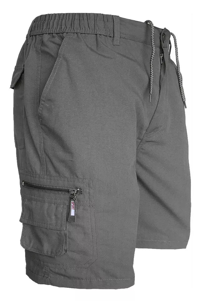 Men’s Cargo Combat Shorts Multi Pocket Elastic Waist Lightweight Shorts