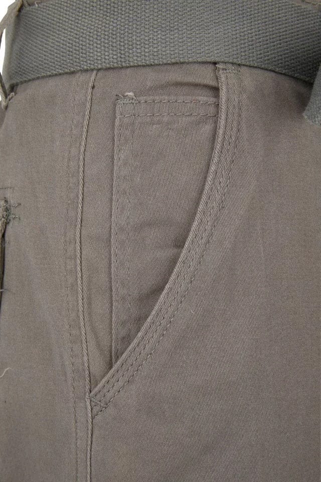 Men’s Lightweight Cotton Twill Multi Pocket Belted Shorts