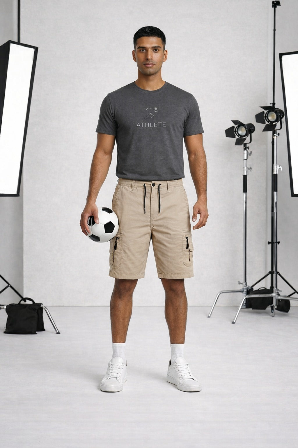 Men’s Cargo Combat Shorts Multi Pocket Elastic Waist Lightweight Shorts